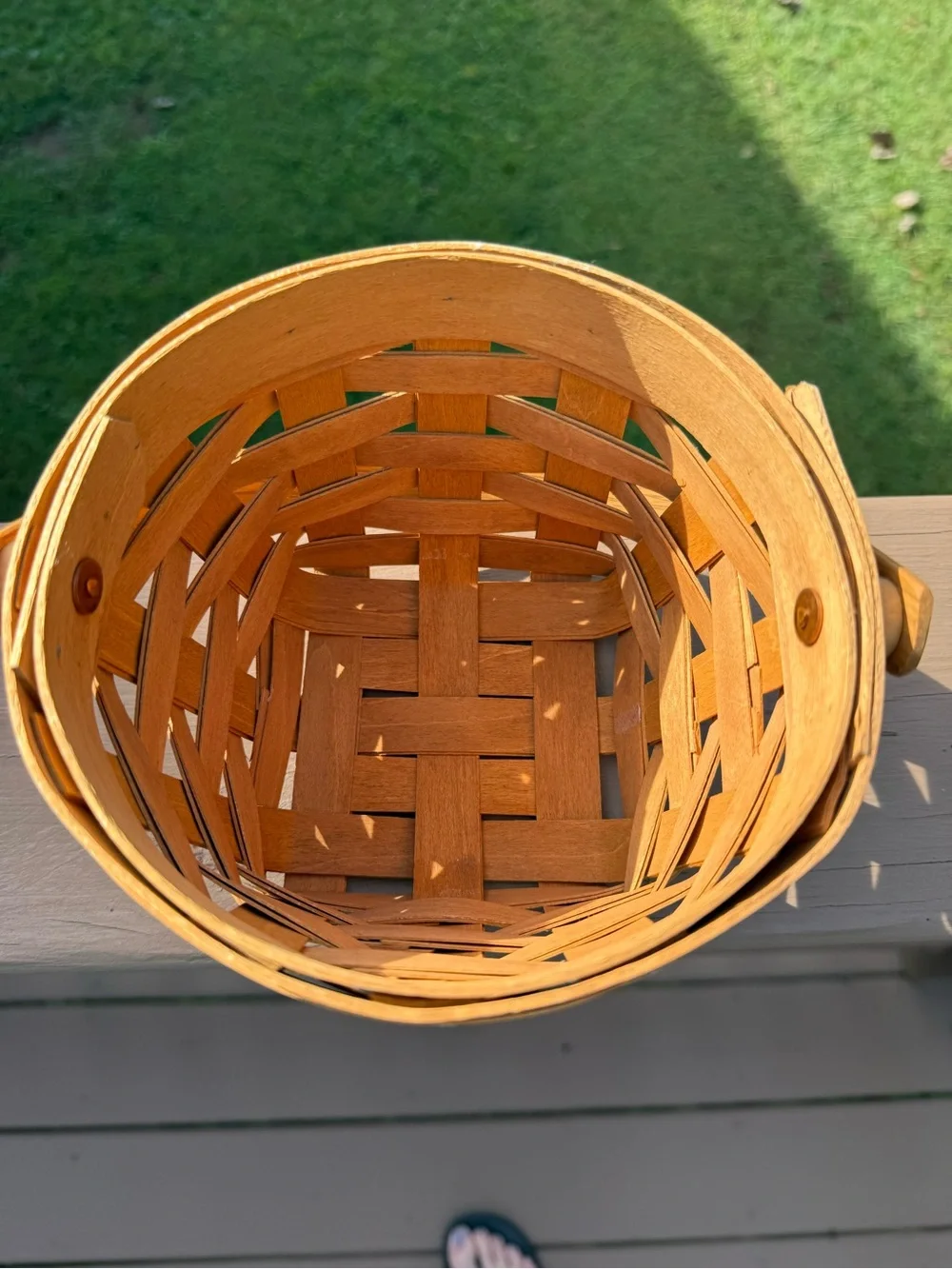 Gerald E Henn Workshops Woven Basket with Woodcrafts Lid 2007 Handcrafted Ohio